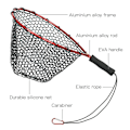 Miniatyrbilde 2 av 5: Fiskegarn Mykt Silikon Fiske Landing Net Aluminium Alloy Stang Eva Håndtak Med Elastisk Stropp Og Karabinkrok Fiskegarn Verktøy Tilbehør For Fangst