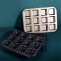 Miniatyrbillede 3 af 5: 12 Kopper Firkantet Mini Brød Burger Muffin Kageform Til Husholdning Non-stick Bageform Ovn Bakker