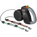 Miniatyrbilde 1 av 4: Dobbel hundekobbel, Retractable hundekobbel Dobbel kobbel for to hunder Hundekobbel 2 hunder Dobbel kobbel, svart--