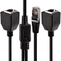 Miniatyrbild 3 av 5: Rj45 Ethernet Splitter Adapter 1 hane till 2 hona Lan Nätverk