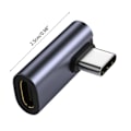 Miniatyrbild 5 av 5: Vinkelrät USB-C-adapter 90 grader Låg profil Typ-C hane till hona Förlängare Stödjer USB-C 3.1 Laddning Dataöverföring