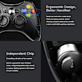 Pikkukuva 4 / 5: Langaton ohjain Xbox 360:lle, Xbox 360 Joystick Langaton Peliohjain Xboxille & Slim 360 PC:lle (musta)