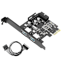 Miniatyrbillede 1 af 5: 2 porte USB 3.0 Super Fast Pci Express (pcie) udvidelseskort til Windows Server