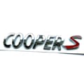 Silver/röd Mini Cooper S baklucksemblem 150 mm x 50 mm