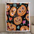 Miniatyrbild 2 av 5: Halloween filt orange pumpa filt svart Sherpa fleece filt tecknad filt för sovrum soffa soffa (halloween) ,halloween