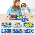 Miniatyrbild 4 av 7: Montessori-leksak för småbarn, 4-lagers aktivitetsbräda, sensorisk leksak, Montessori-leksaker för pojkar 3 4 år, lär sig grundläggande livsfärdigheter Spaceship model