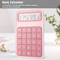 Miniatyrbillede 3 af 5: Bordberegner, 12-cifret stort display Batteri LCD-display Kontorberegner - Pink