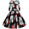 Miniatyrbild 1 av 4: Womens Christmas Rockabilly Swing Dress Party Midi Skater Dresses