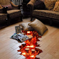 Miniatyrbillede 4 af 5: 3D Lava Gulv Sticker Fjernelse Vinyl Flamme Og Lava Tapet Murmaler Hjem Indretning Til Stue Soveværelse Børneværelse-peel&stick-23.6 X 35.4inch(lava)