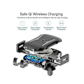 Miniatyrbilde 4 av 4: Trådløs bil lader automatisk klemme, 10w rask lading biltelefonholder vindskjerm dashbord luftventil, for Iphone Xs/max/x/samsung (svart)
