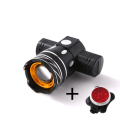 Miniatyrbillede 1 af 3: Z30 15000lm T6 LED-lygte til cykel/cykel/lygtesæt USB genopladelig forlygte/lommelygte vandtæt zoombar cykellys Front light + 030 tail light