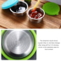 Miniatyrbillede 4 af 4: 1/2/3/5 Bred Stålkop Dressingbeholder Forsegling Salatdressing Kopper Green lid 1 Pc