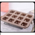 Miniatyrbillede 5 af 5: 12 Kopper Firkantet Mini Brød Burger Muffin Kageform Til Husholdning Non-stick Bageform Ovn Bakker