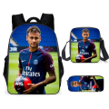 Miniatyrbillede 1 af 4: 3 stk./sæt fodboldstjerne Lionel Messi rygsæk studenter skole taske Q backpack