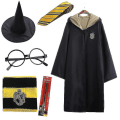 Miniatyrbilde 1 av 5: 7 stk/sett for magisk trollmann fancy dress kappe kappe Hogwarts skolekostyme 6Pcs Yellow Aldut XL