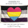 Miniatyrbillede 3 af 5: Alle størrelser Non-binær Biseksuel Combo Pride Flag og Banner Polyester Trykt Regnbue LGBT Enkelt Dobbelt Flag