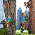 Miniatyrbilde 4 av 5: Klatrende Nisse Henge Tau Hage Tre Ornament Statue Skulptur Dekor Utendørs