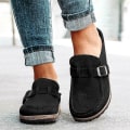 Miniatyrbilde 4 av 4: Kvinners Casual Comfy Clogs Suede Slip On Sandaler Sommer Hjemmekontor Sko Khaki 39