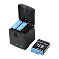 Miniatyrbilde 1 av 5: 3 stk 1800mAh batteri + 3-spor lader med USB-port, kompatibel med GoPro Hero 12/11/10/9