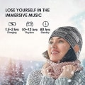 Pikkukuva 4 / 5: Bluetooth-pipo miesten lahjapoika aikuisen musiikkihattu kuulokkeilla salainen joulupukki lahja (harmaa)