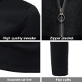 Miniatyrbillede 4 af 5: Herre løbetrøjer atletiske skjorter 1/4 lynlås fleece pullover langærmede sweatshirts sort, m