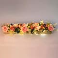 Klar akryl blomvas rektangulär blomsteruppsats för matbord, lång rektangulär akrylvas för hem bröllop matbord dekor With lights L