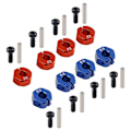 Miniatyrbilde 2 av 5: 4 stk. Aluminium 6mm Tykkelse Hjul Hex 12mm Drivnav med Pinner Skruer for RC Bil Crawler Lastebiler Slash