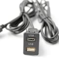 Miniatyrbild 5 av 5: 150cm Bilinstrumentpanel Montering 2 Usb Port Panel Auto Båt Dubbel Usb-tapyc Förlängningskabel Adapter För