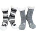 Miniatyrbillede 1 af 5: 2 par hjemmesko til kvinder, damer, varme hjemmesko med dyr, bløde termiske fleece-sengestrømper, vinterfor, strikkede, søde, skridsikre, fuzzy, hyggelige G