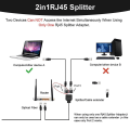Miniatyrbild 2 av 5: Lan Ethernet-adapter Rj45 hane till 2 hona Splitter Rj45 1 till 2 Ethernet Lan Nätverksadapter Kabel