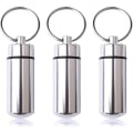 Miniatyrbilde 1 av 5: 3 stk. vanntett aluminiums pilleboks, lomme pilleetui sølv pilleholder medisin