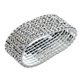 Miniatyrbillede 2 af 4: Bryllups-armbånd med elastik, 8 rækker af rhinestones, 28 mm