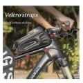 Miniatyrbillede 2 af 5: Cykelrammepose, Vandtæt Cykelpose Med Touchscreen Holder Etui Solskærm Opbevaringspose Med Stærk Krog Loop, Kompatibel 6,4\" (sort)