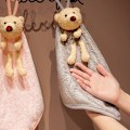 Pikkukuva 3 / 4: Pyyhe Korallifleece Ripustuspyyhe Kylpyhuoneen Ripustuspyyhe Grey Bear hand towel