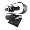 Miniatyrbillede 1 af 3: 1080p webkamera Full HD webkamera indbygget justerbar ringlys fast fokus optisk linse mikrofon USB computerkamera plug and play til pc desktop la