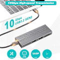 Pikkukuva 5 / 5: 4-in-1 USB-keskitin levytallennustilan kanssa M.2 Dual Protocol SSD USB Type-C -sovitin 10 Gt/s Kannettava telakointiasema PC-tietokoneelle