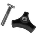 Miniatyrbilde 5 av 5: Trekantmutter for gressklipper, skrue, mutter, trekantgrep, knott, mutter, bolt, reservedeler (svart) (1 stk.)