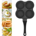 Miniatyrbillede 1 af 5: Aluminium Morgenmadsskål, 4 Huller Non-Stick Aluminium Pandekager Omelet Stegepande Morgenmad Maker Køkkenredskab