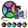 Miniatyrbild 1 av 5: Smart RGB LED-ljussträng med app-fjärrkontroll 5m Flerfärgad