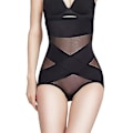 Miniatyrbillede 2 af 5: Dame Rumpeforstærker Shapewear Højtaljede Trusser Dobbelt Mavekontrol Knickers Taljetræner Body Shaper Black M