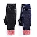 Miniatyrbilde 2 av 5: Vintervarme høye midje fløyelsjeans for damer til å bruke strømpebukser varme for damer denim blyantjeans kvinners tykke vinterbukser