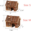 Miniatyrbillede 2 af 5: Hamster Log Cabin med skorsten Lille kæledyr gemmested til dværg H