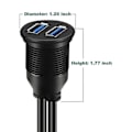 Pikkukuva 5 / 5: 2-porttinen USB 3.0 -liitäntäkaapeli autoon, veneeseen ja moottoripyörään