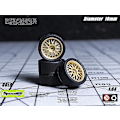 Miniatyrbillede 3 af 5: Speedcg 1/64 ABS-hjul med gummidæk Type C Modificerede dele Diameter 10mm Til modelbilracerbil Legetøj Hotwheels Tomica