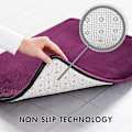 Miniatyrbilde 2 av 5: Wekity Memory Foam Badematte Sklisikker Absorberende Super Koselig Fløyel Baderomsmatte Teppe (17 Tommer X 24 Tommer, Lilla)