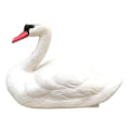 Miniatyrbillede 1 af 2: Sort/hvid svaneornament Håndlavet flydende svane falsk gås dam statue dekoration White