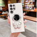 Pikkukuva 1 / 5: 6d Plating Astronaut Hidden Stand Case Cover Yhteensopiva Samsung Galaxy S23 Ultra/s23 Plus/s23 Kamerasuojalla White S23