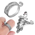Miniatyrbillede 1 af 2: 2 stk. Hækleringe Strikke Loop Ringe Multifunktionelle Garn Guide Finger Ringe Praktiske Hækleringe