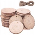 Miniatyrbillede 1 af 5: 20 Træskiver 10cm Træskiver Med Hul Og 10 Meter Jutetov Naturlige Træskiver Træ Dekoration Træskiver Til Håndværk Til Bryllupscenterstykke
