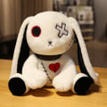 Miniatyrbillede 1 af 5: 12in Creepy Goth Bunny Plysj Crazy Kanin Plysj Legetøj, Spooky Gothic